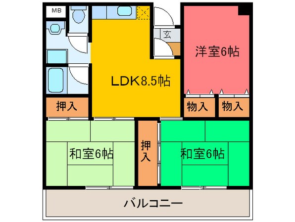 第２ミツルマンションの物件間取画像